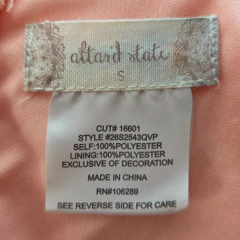 Altar'd State Coral Peach Lace Crochet Dress Size S NEW Party Princess Peach - Picture 9 of 10
